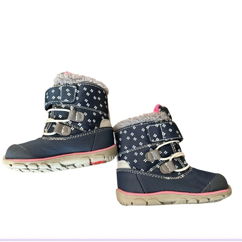 See Kai Run Navy and Pink Winter Boots-Size 5